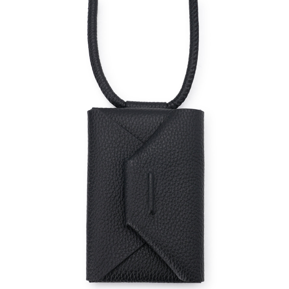 iPhone ACCESSORY - LEATHER ENVELOPE WALLET WITH STRAP / BLACK