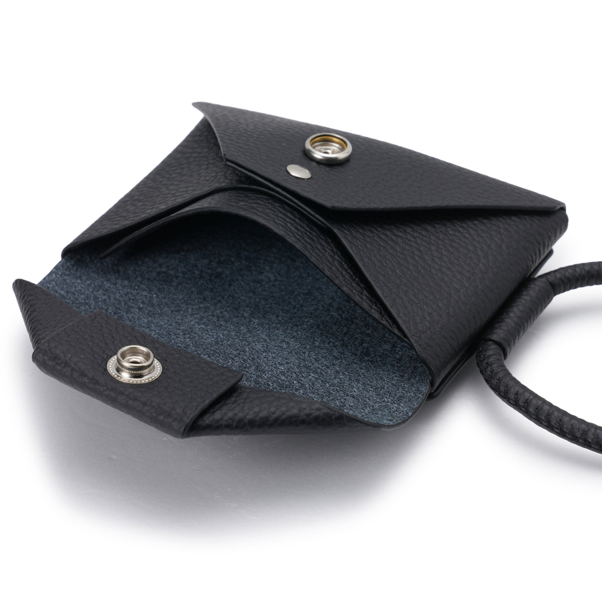 iPhone ACCESSORY - LEATHER ENVELOPE WALLET WITH STRAP / BLACK