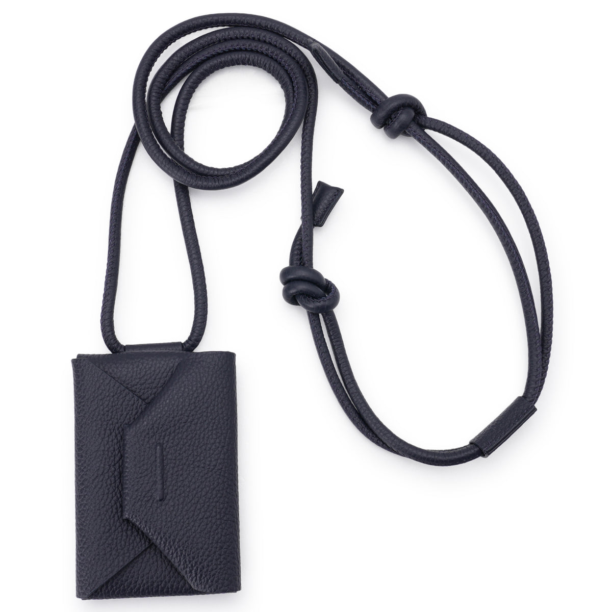 iPhone ACCESSORY - LEATHER ENVELOPE WALLET WITH STRAP / MIDNIGHT