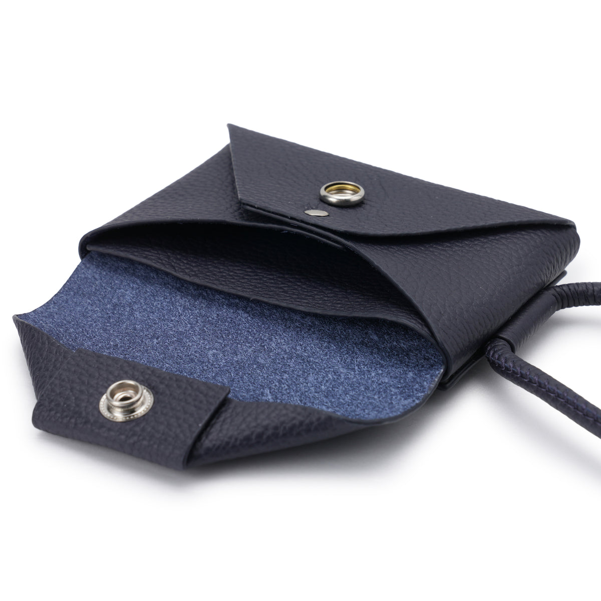 iPhone ACCESSORY - LEATHER ENVELOPE WALLET WITH STRAP / MIDNIGHT