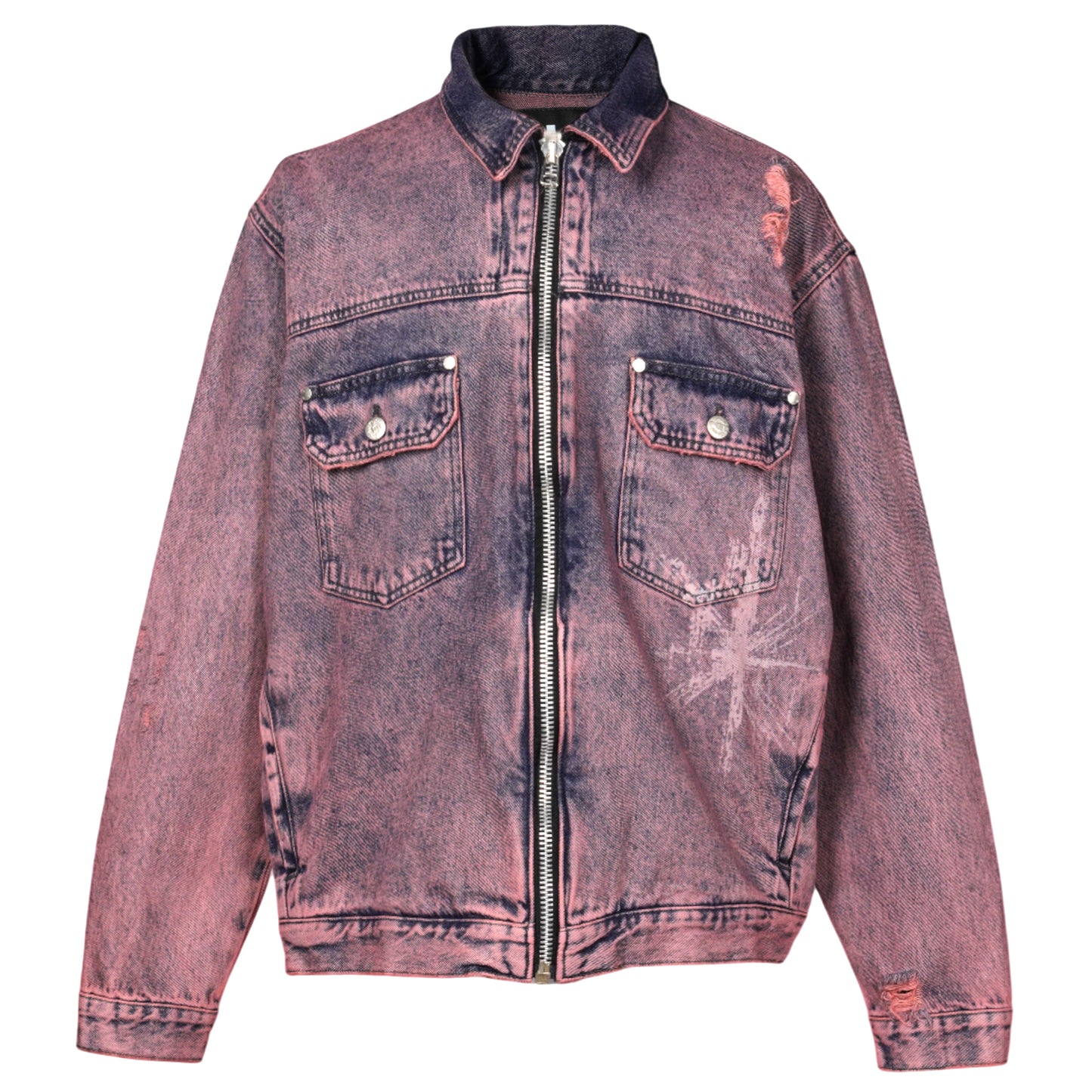 DISTRESSED DENIM JACKET / FATHOM