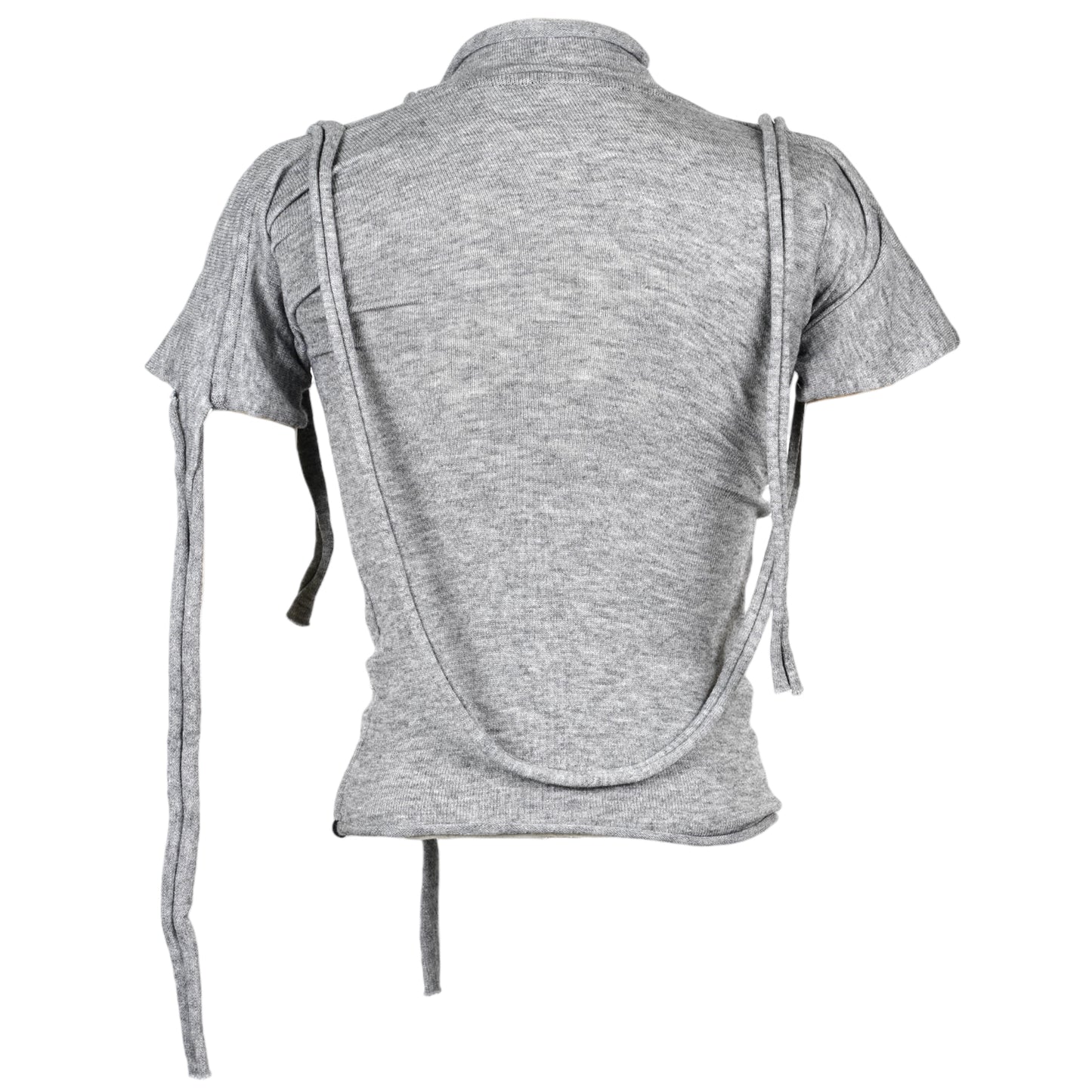 STRAP KNIT T-SHIRT / GREY