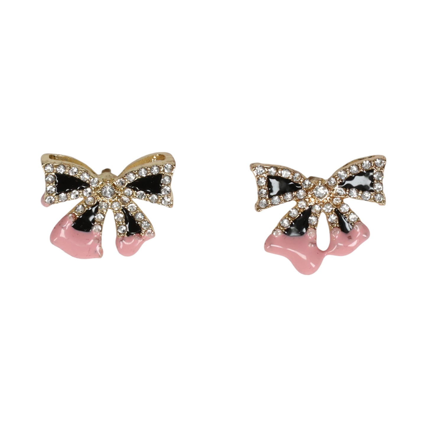 BOW EARRING / GOLD-PINK