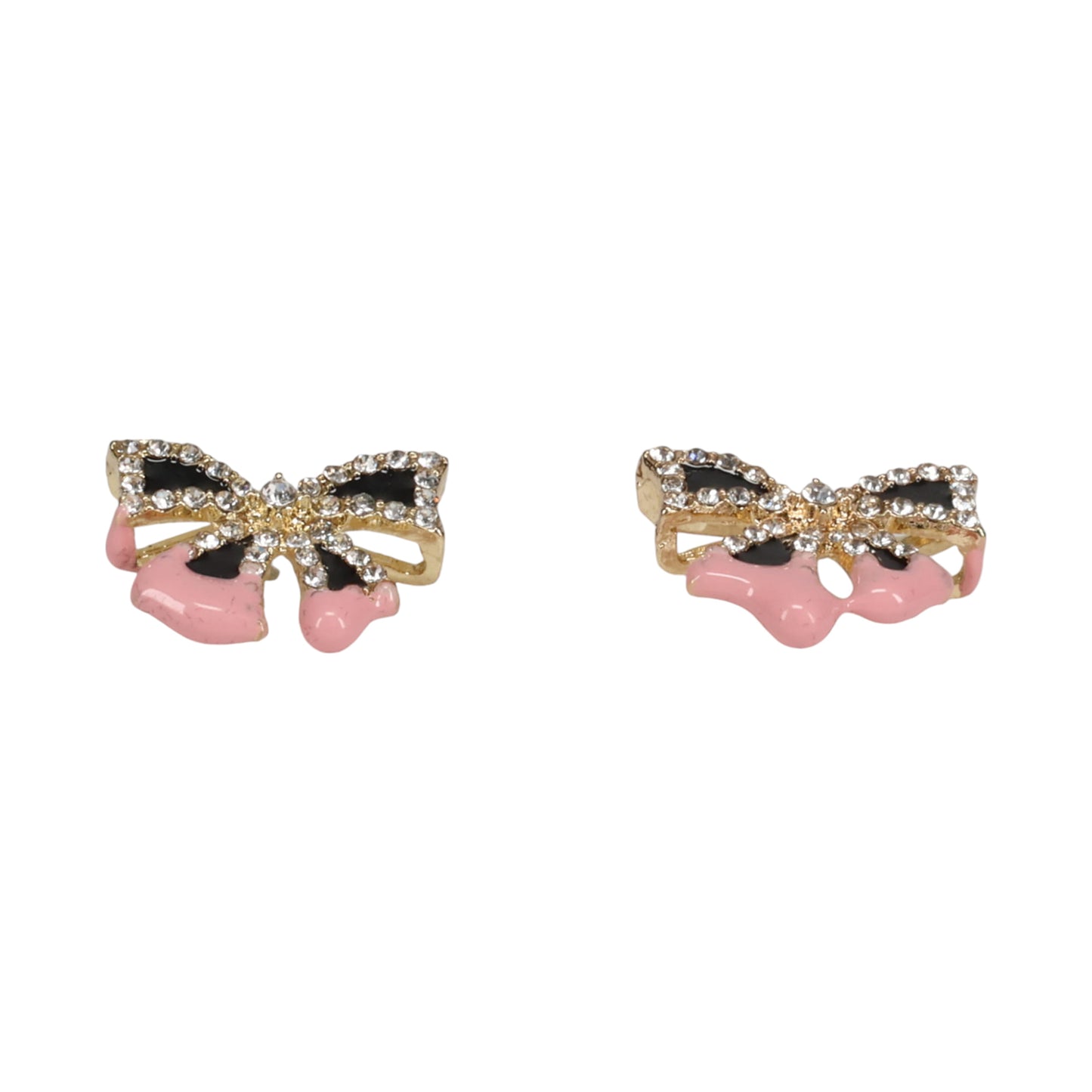 BOW EARRING / GOLD-PINK