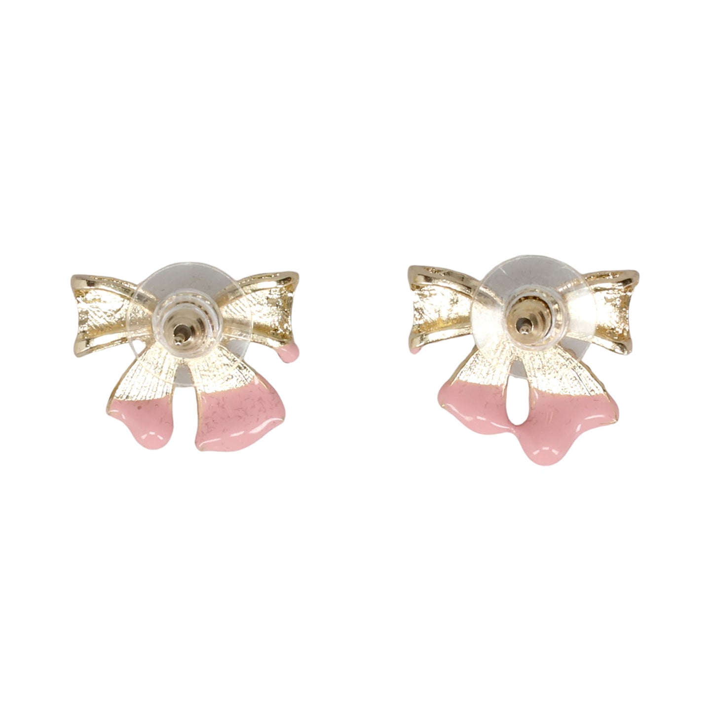 BOW EARRING / GOLD-PINK