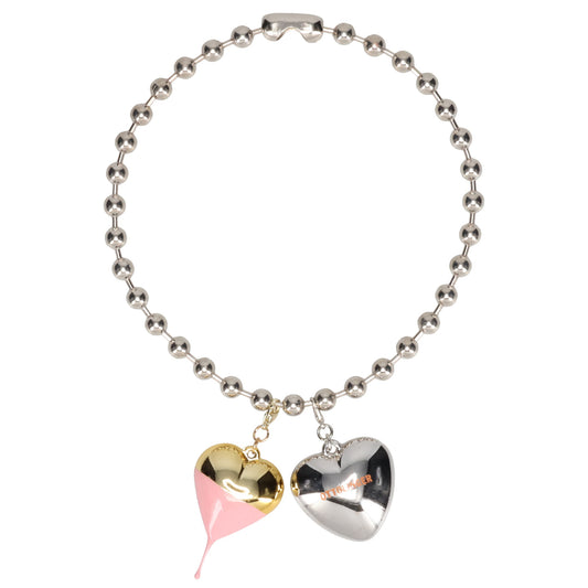 OTTO HEART NECKLACE / SILVER-PINK