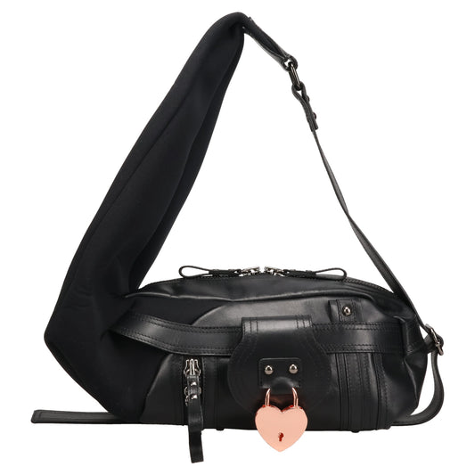 MINI NEOPRENE LEATHER BAG / BLACK