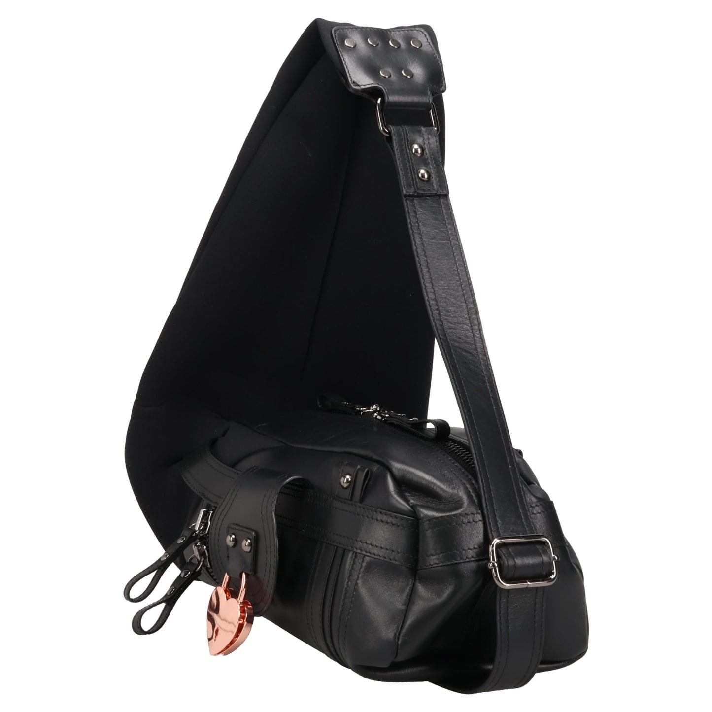 MINI NEOPRENE LEATHER BAG / BLACK