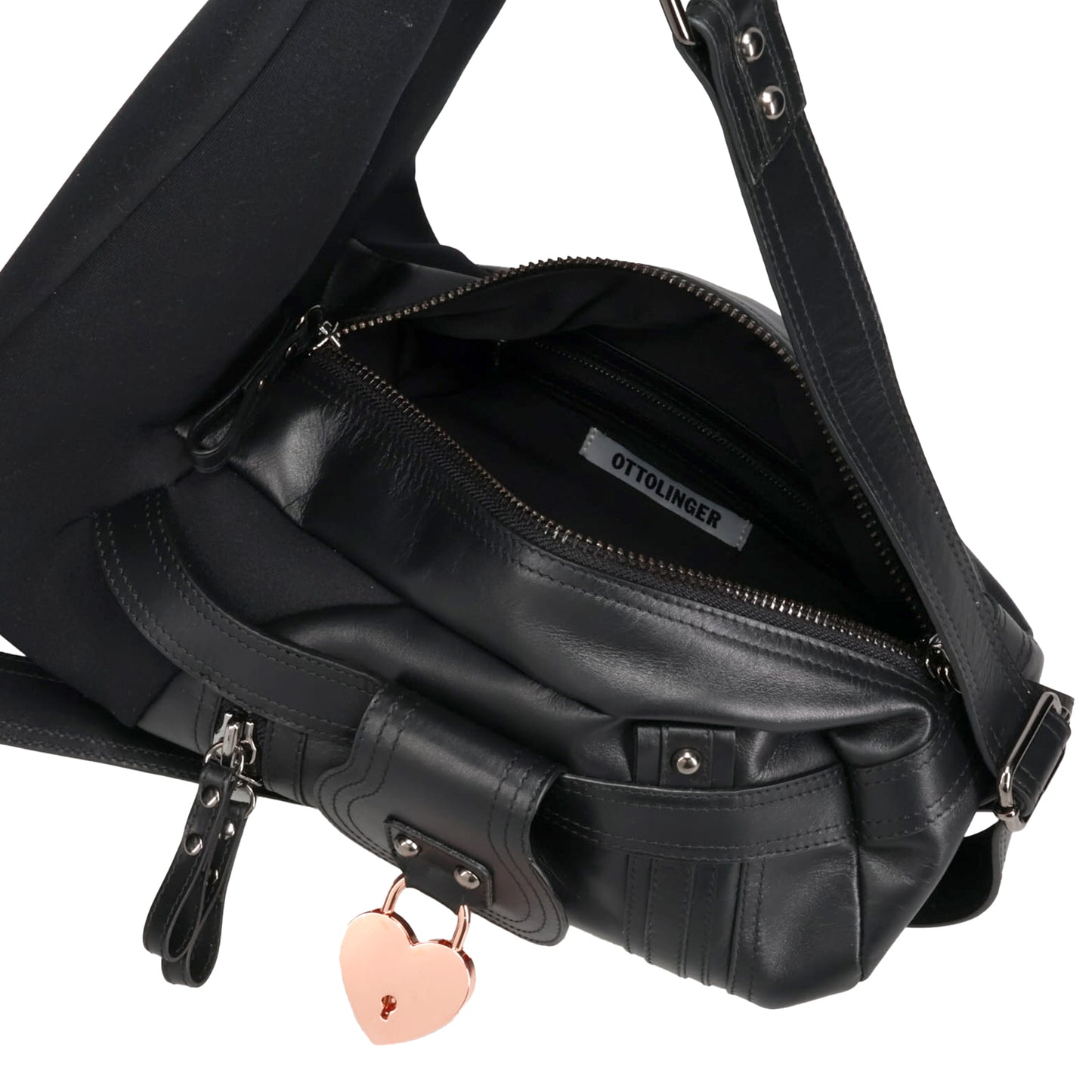 MINI NEOPRENE LEATHER BAG / BLACK