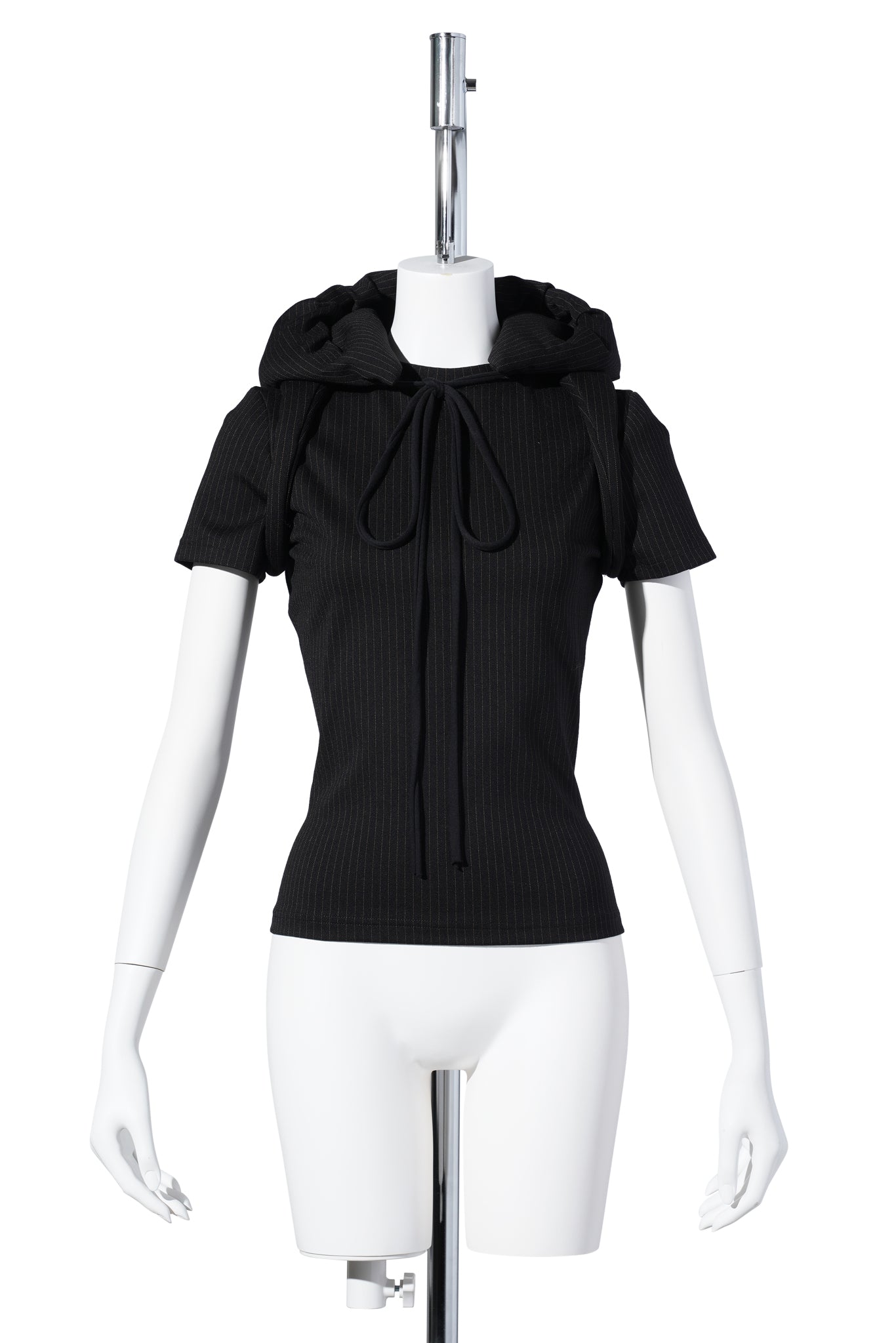 PADDED HOOD T-SHIRT / BLACK