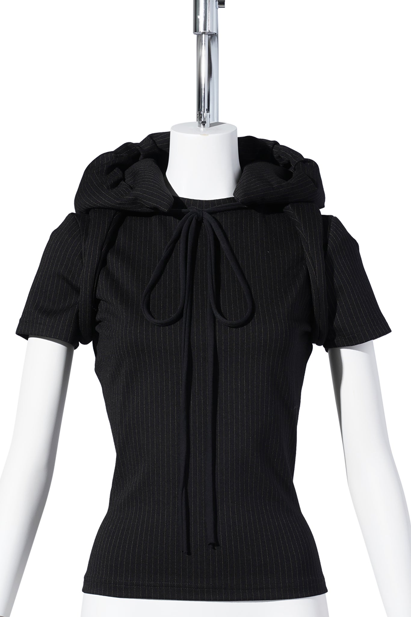 PADDED HOOD T-SHIRT / BLACK