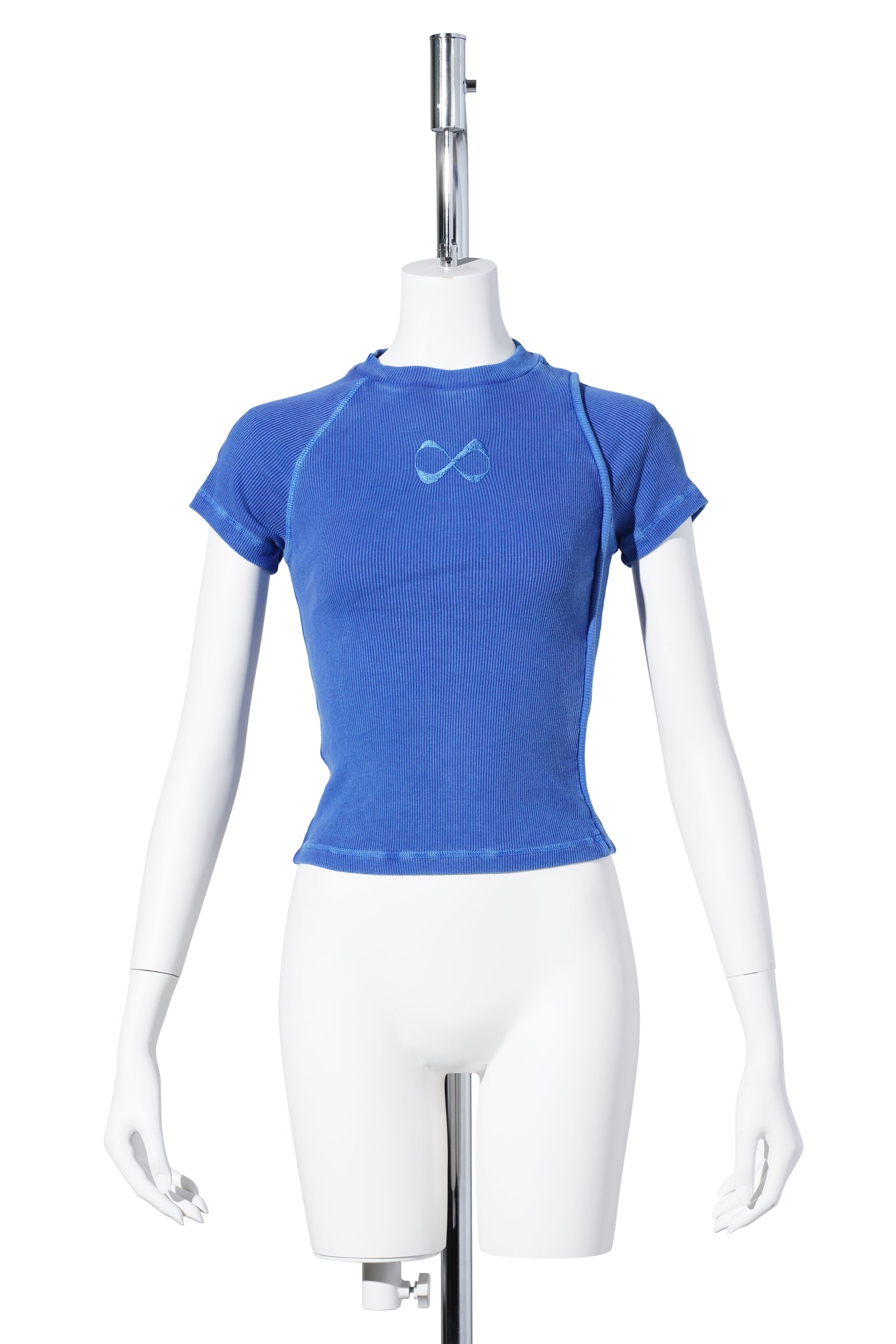 DECONSTRUCTED RIB T-SHIRT / BLUE