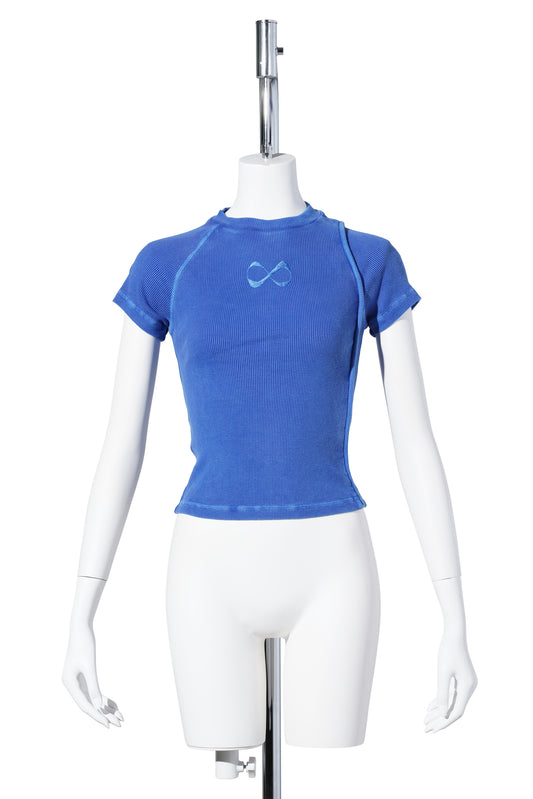 DECONSTRUCTED RIB T-SHIRT / BLUE