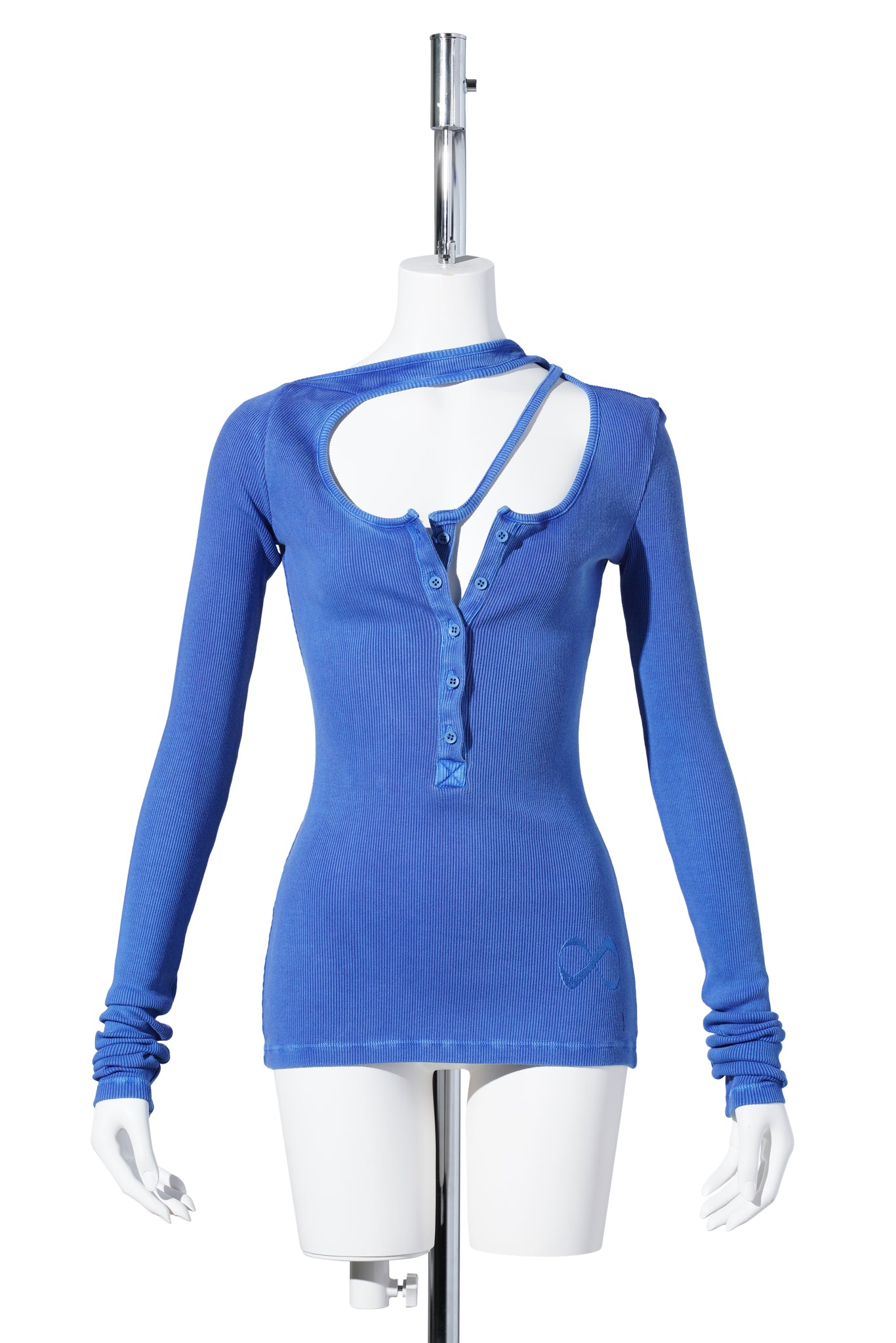 DOUBLE CLOSURE RIB LONGSLEEVE / BLUE