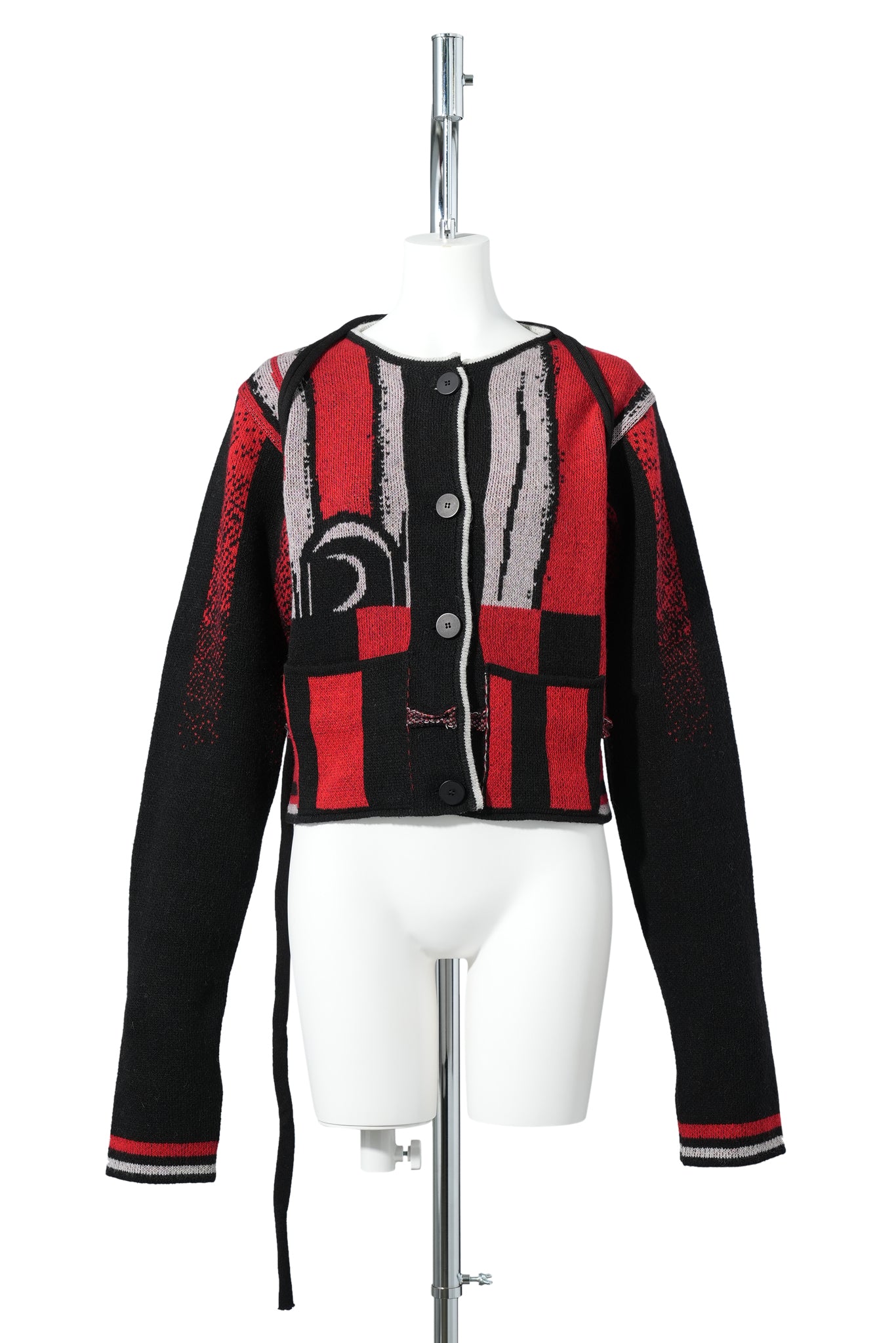SPORTY KNIT CARDIGAN / RED SPORT GRAPHIC