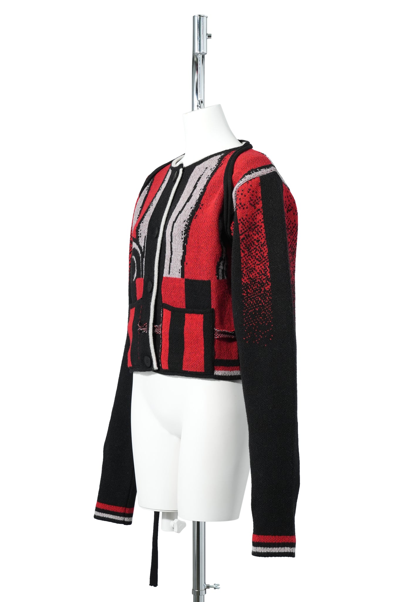 SPORTY KNIT CARDIGAN / RED SPORT GRAPHIC