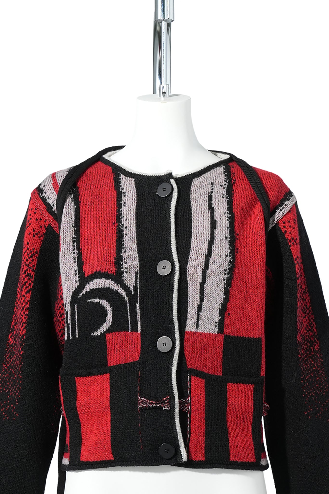 SPORTY KNIT CARDIGAN / RED SPORT GRAPHIC