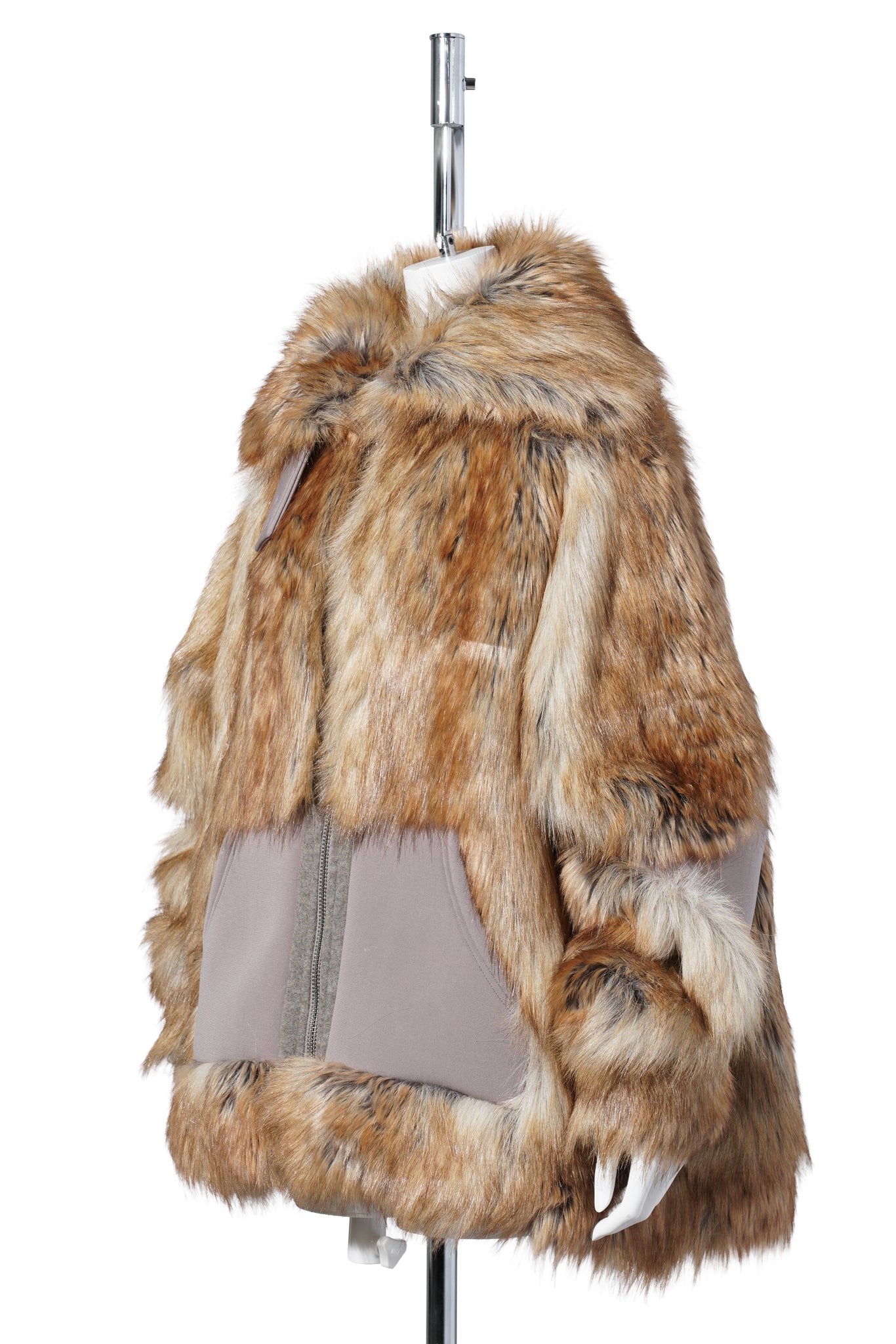 OVERSIZED FURRY MULTILINE JACKET / FURRY