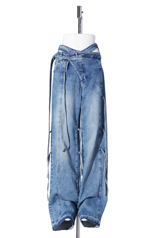 STRAPPY SIGNATURE WRAP JEANS / BLUE