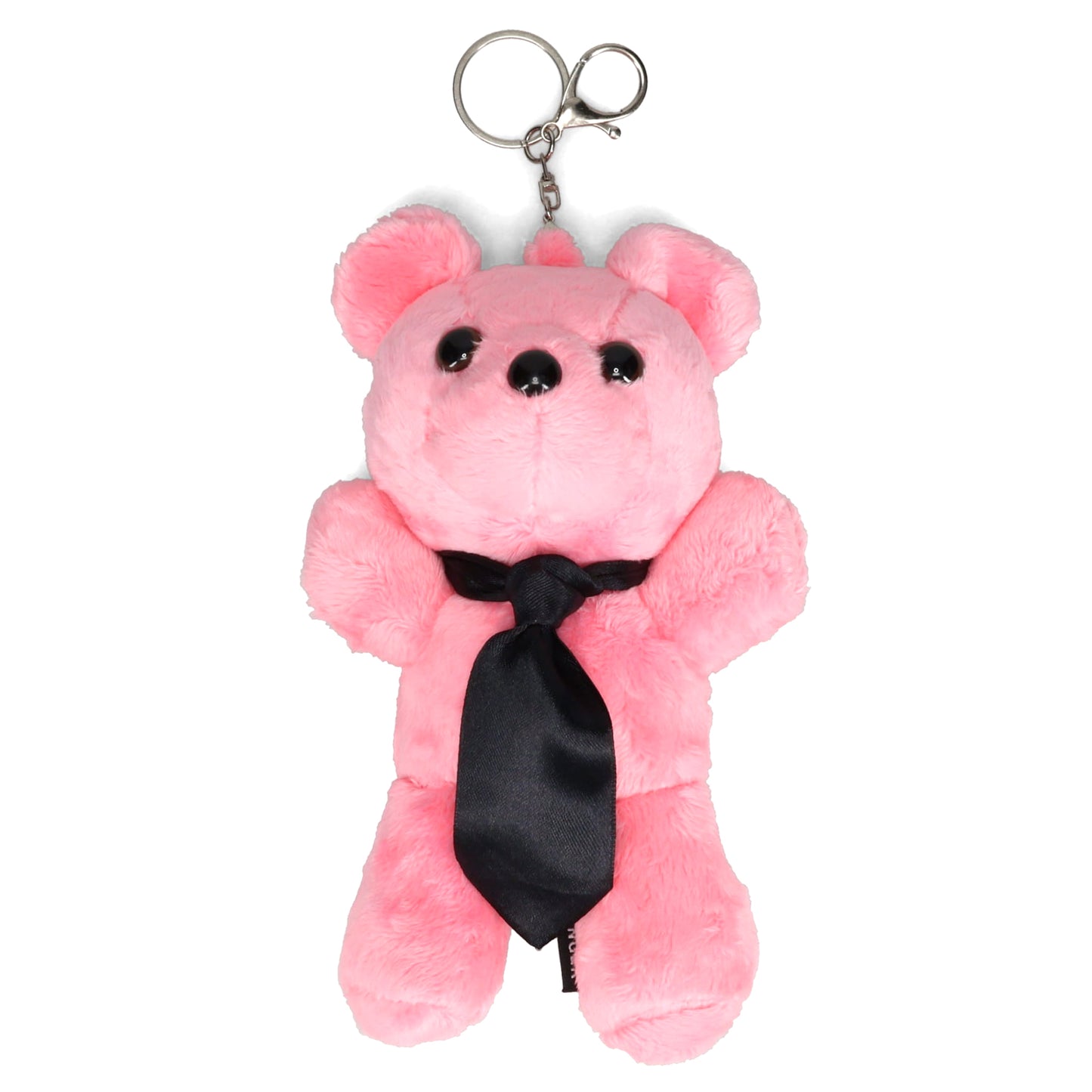 TIE TEDDY KEYCHAIN / PINK AND BLACK