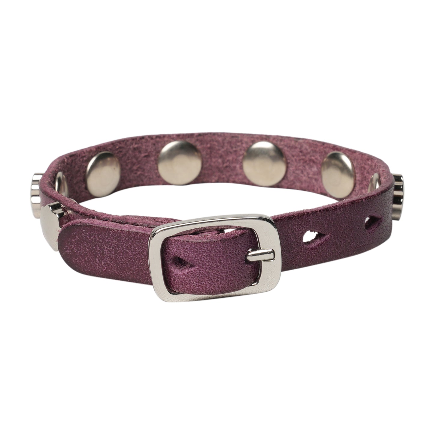 FLOWER BRACELET / MERLOT RED LEATHER