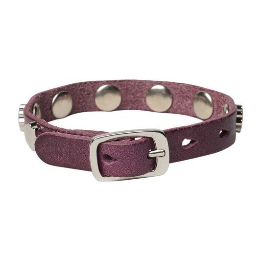 FLOWER BRACELET / MERLOT RED LEATHER
