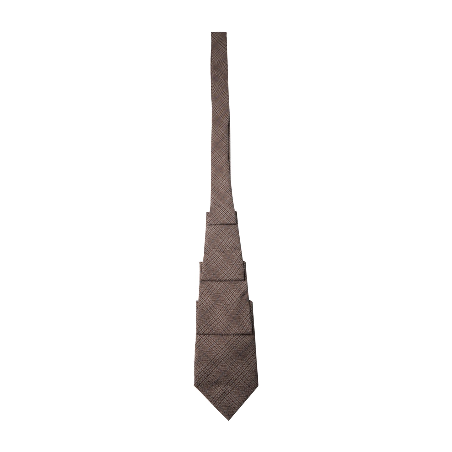 PLEATED TIE / DIRTY BROWN