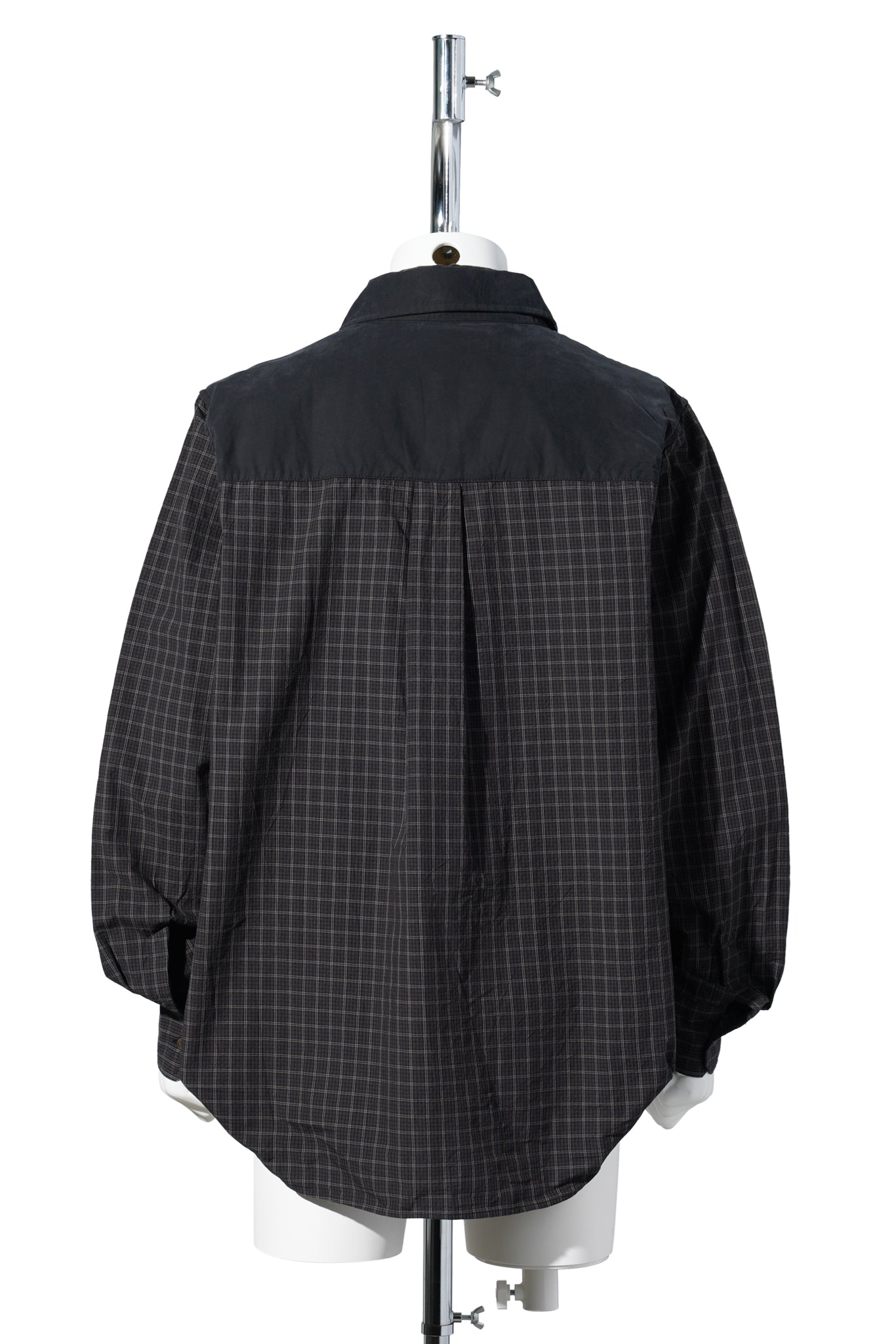 DOUBLE BORROWED SHIRT / BLACK FAUX LUMBER JACK CHECK