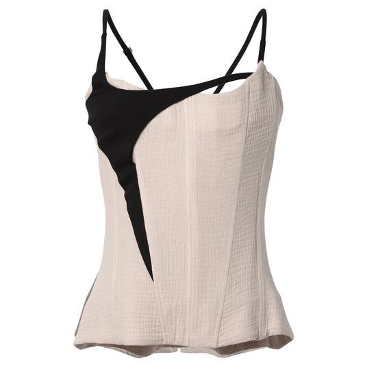 MOUSSELIN SUIT CORSAGE / STONE