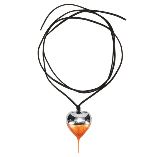 KNOTTED HEART NECKLACE / GOLD/TANGERIN