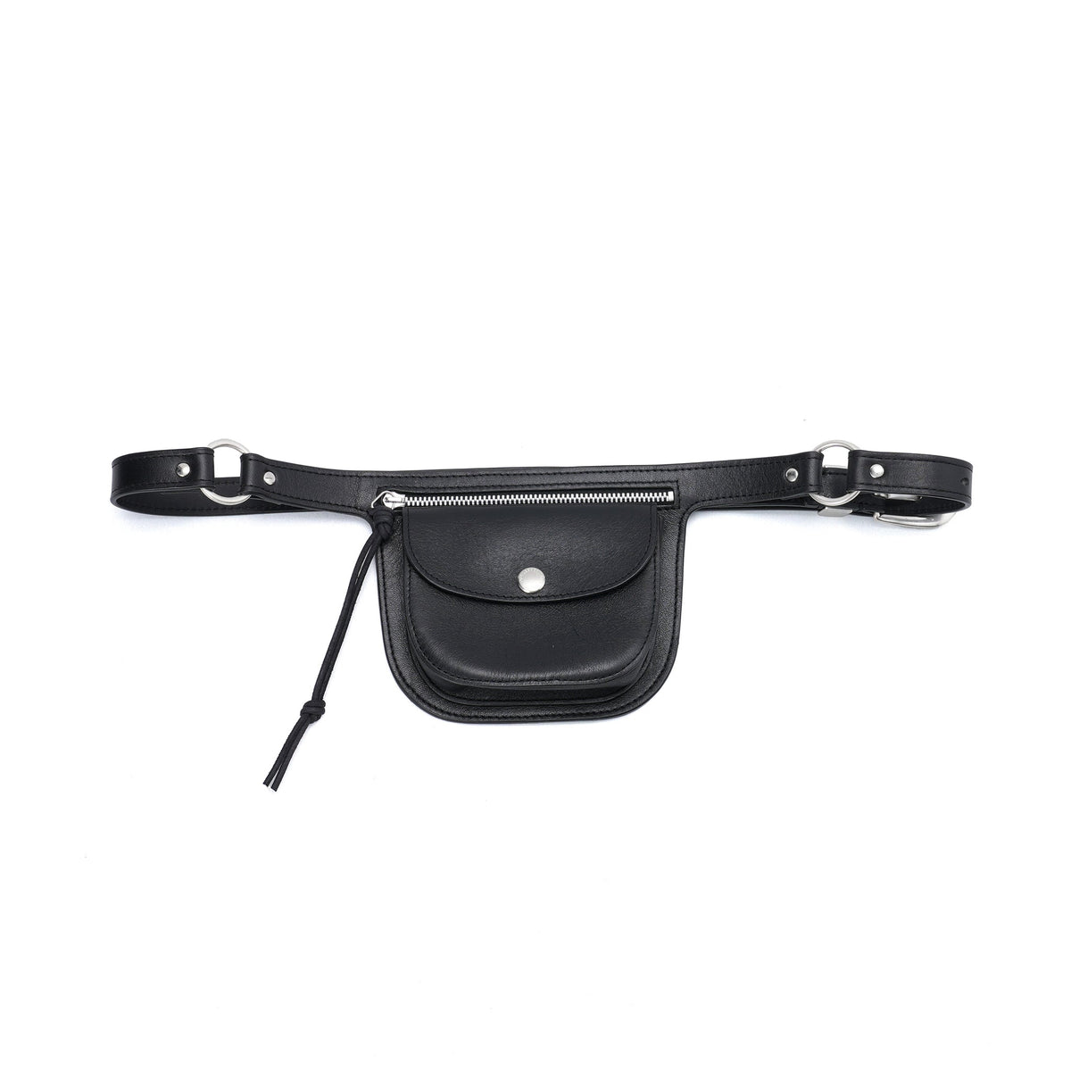 PURSE BELT / MALLEABLE BLACK BULL HIDE