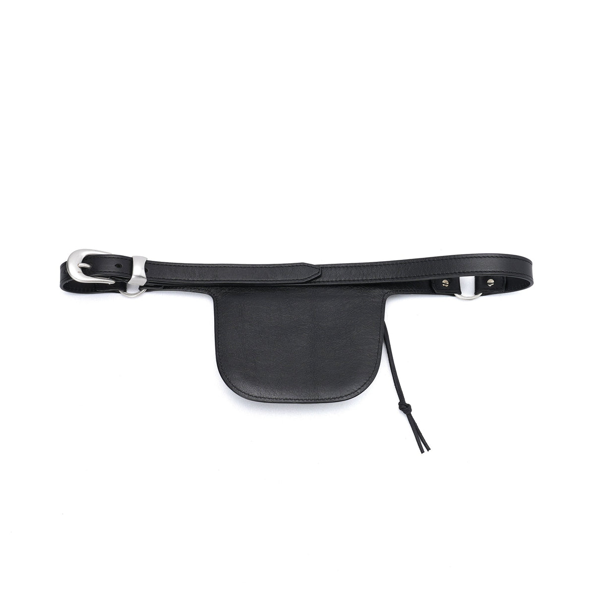 PURSE BELT / MALLEABLE BLACK BULL HIDE