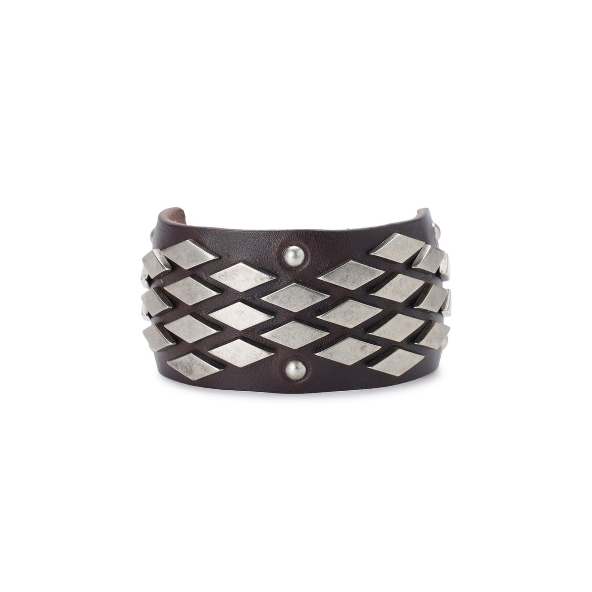 ABSTRACT SNAKE BRACELET / OILY BROWN COWHIDE