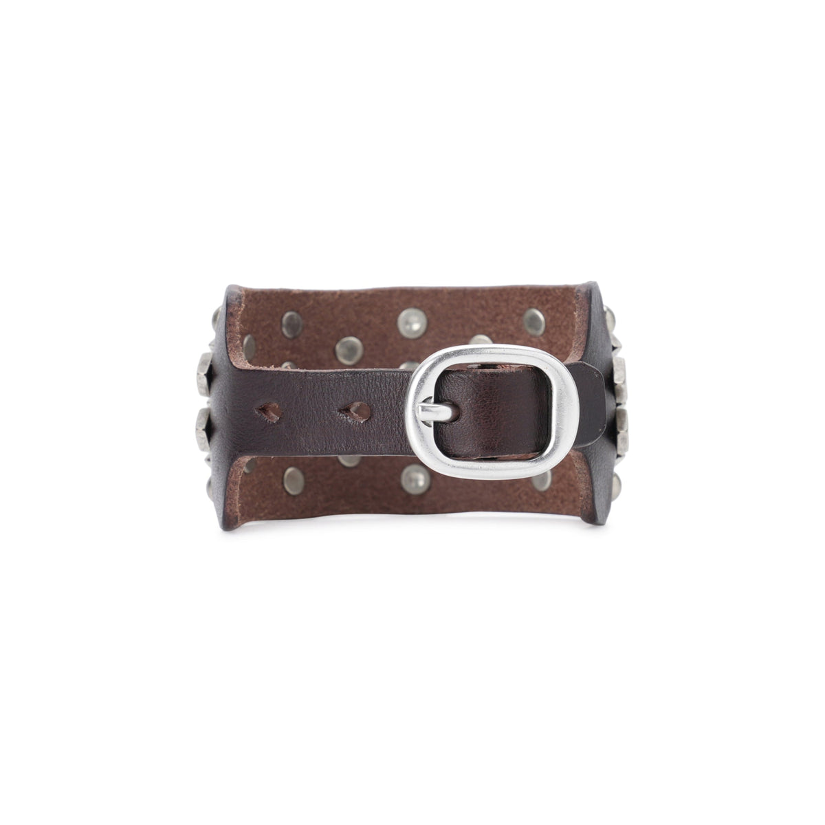 ABSTRACT SNAKE BRACELET / OILY BROWN COWHIDE