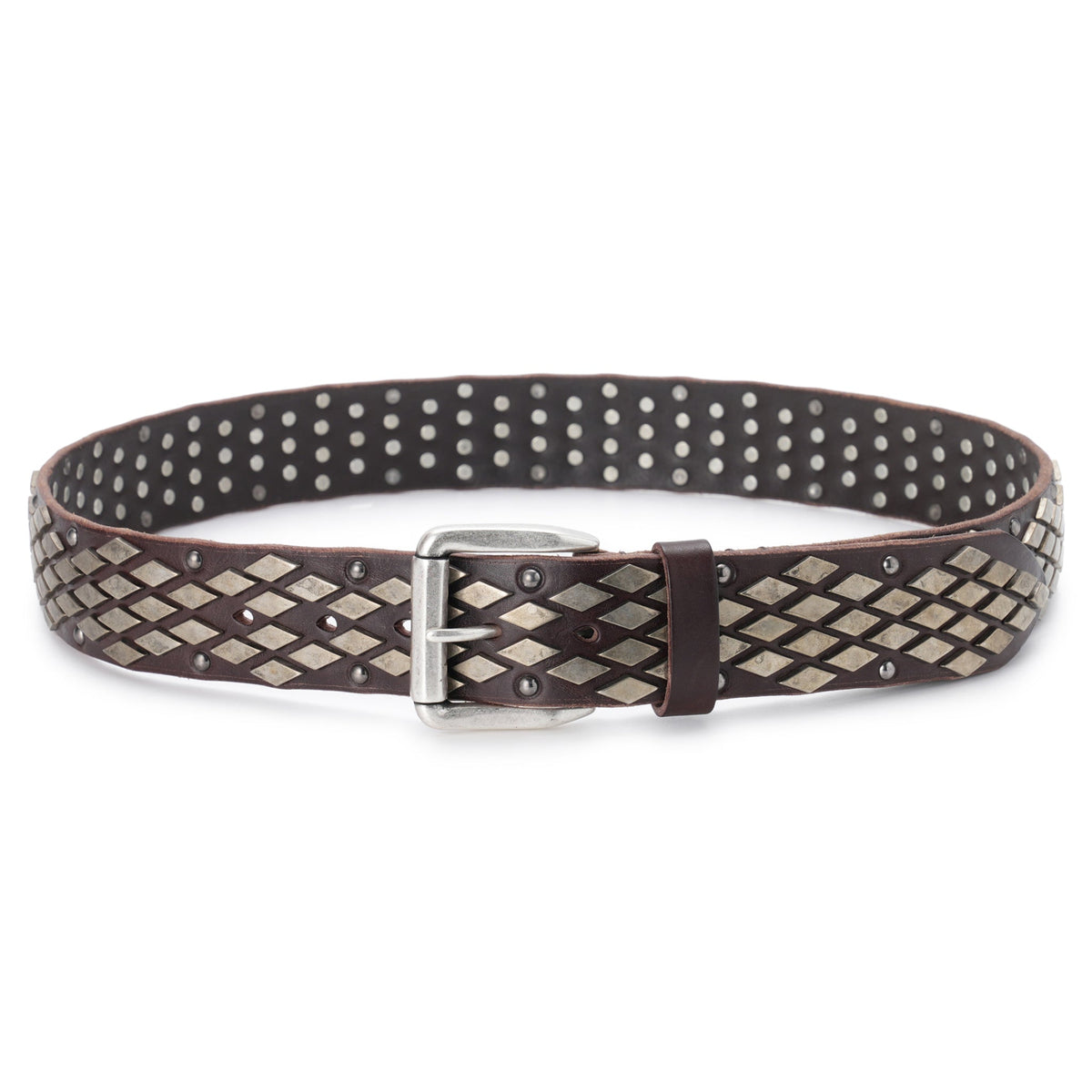 ABSTRACT SNAKE BELT / OILY BROWN COWHIDE