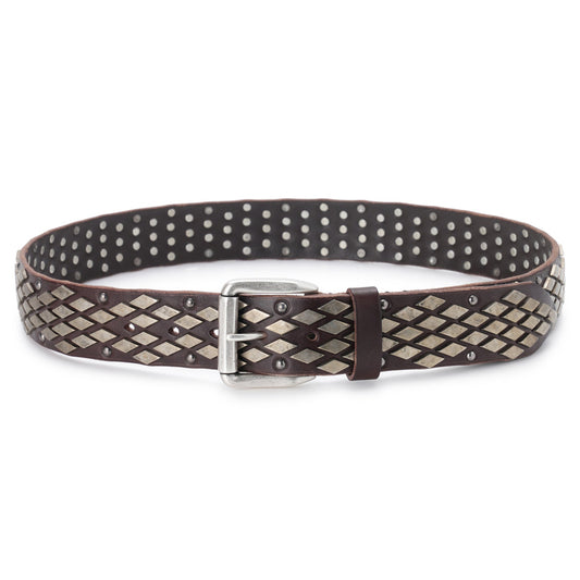 ABSTRACT SNAKE BELT / OILY BROWN COWHIDE
