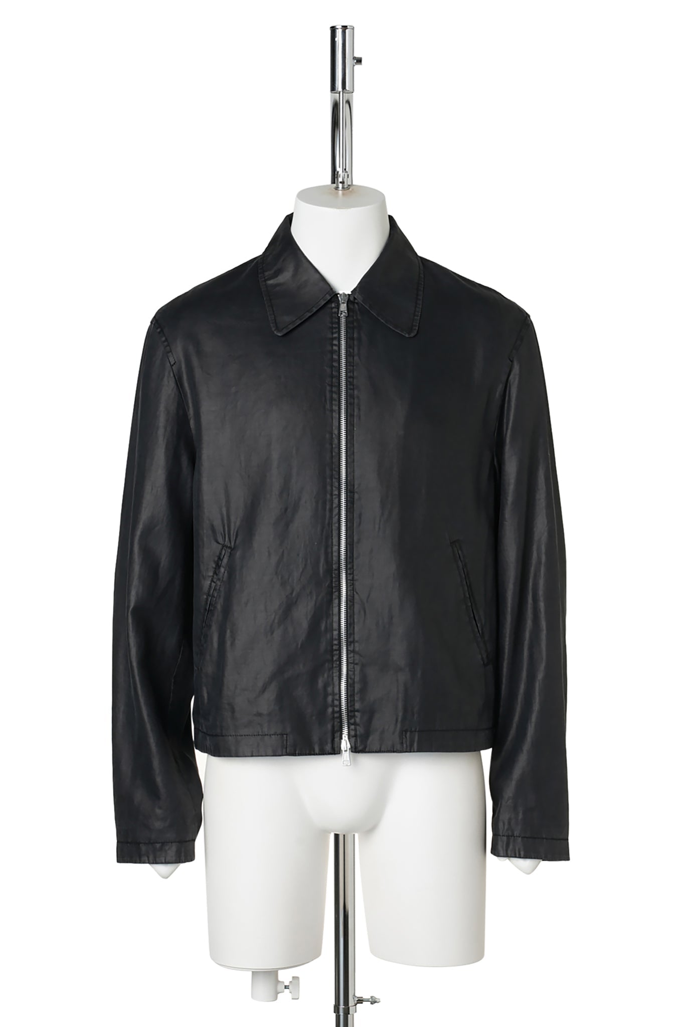 MINI JACKET WORKER / LACQUER BLACK MIRROR TENCEL