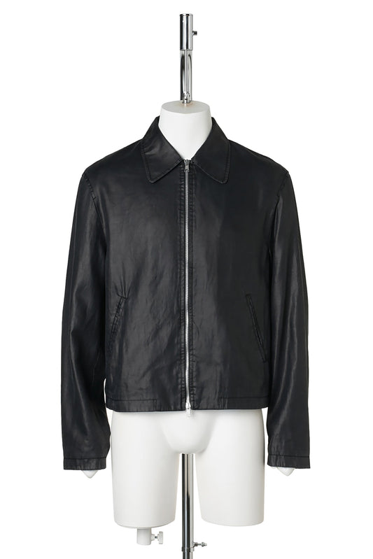 MINI JACKET WORKER / LACQUER BLACK MIRROR TENCEL