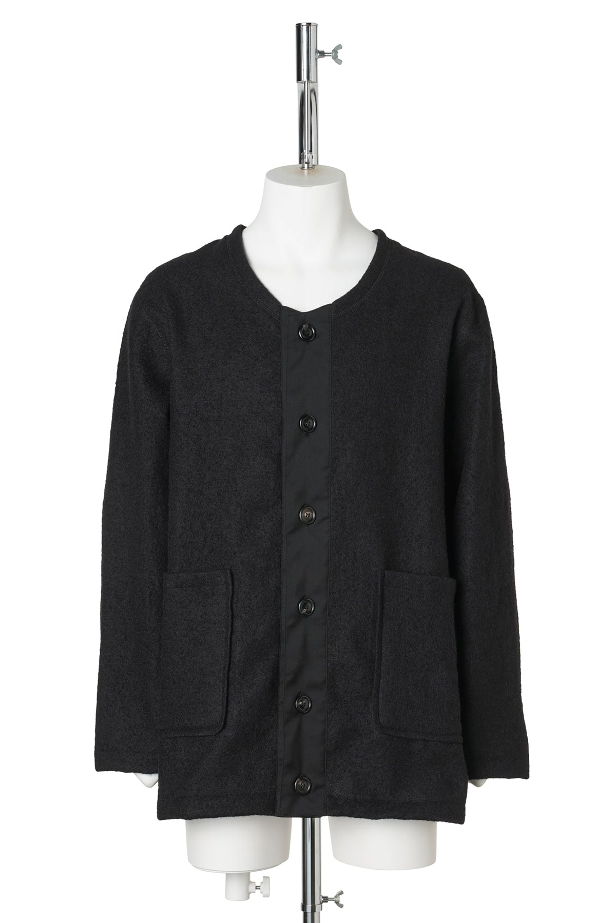 LINER CARDIGAN / RITUAL BLACK MESH WOOL