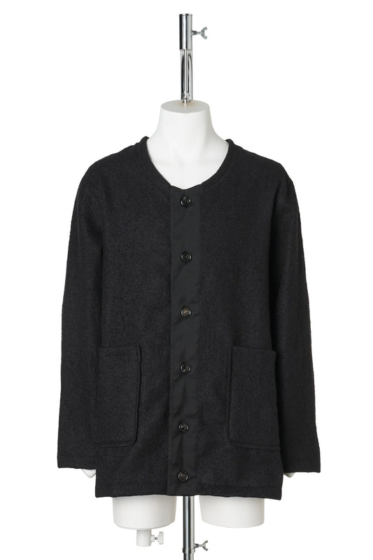 LINER CARDIGAN / RITUAL BLACK MESH WOOL