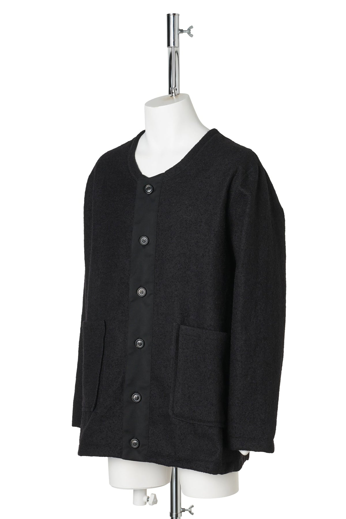 LINER CARDIGAN / RITUAL BLACK MESH WOOL