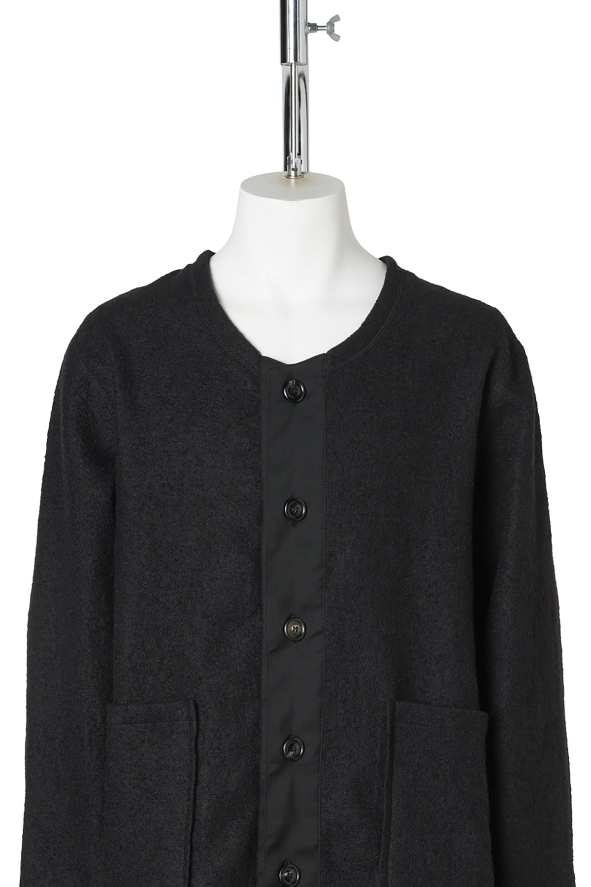 LINER CARDIGAN / RITUAL BLACK MESH WOOL