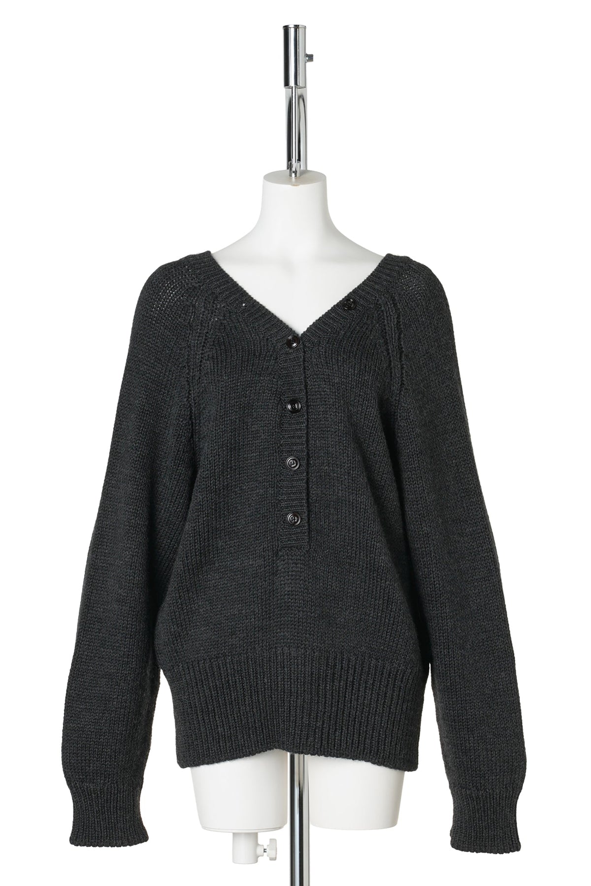 COUNTRY HENLEY / CHARCOAL DRY MERINO WOOL