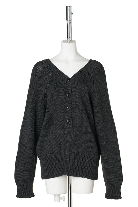 COUNTRY HENLEY / CHARCOAL DRY MERINO WOOL