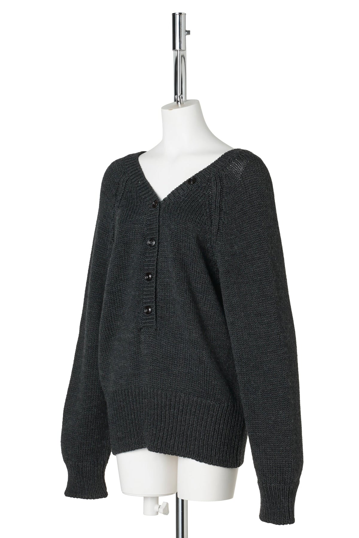 COUNTRY HENLEY / CHARCOAL DRY MERINO WOOL