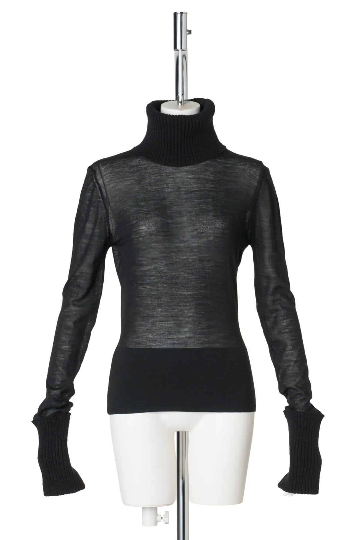INVERSE TURTLENECK / BLACK SUPERFINE MERINO