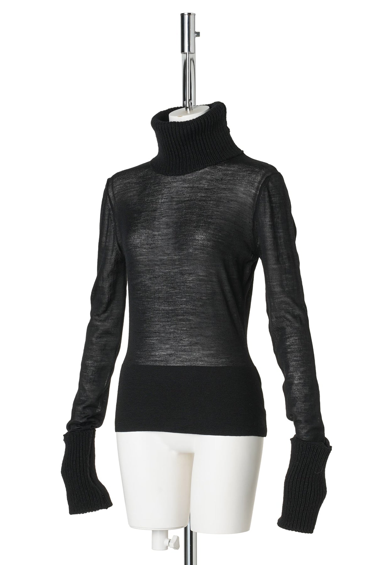 INVERSE TURTLENECK / BLACK SUPERFINE MERINO