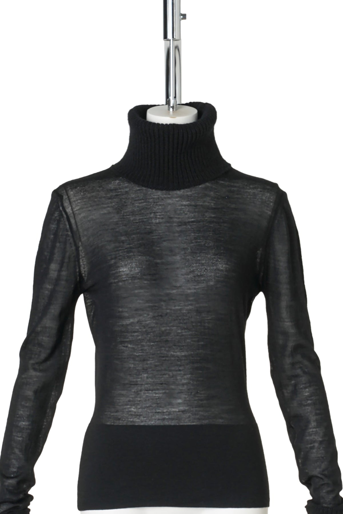 INVERSE TURTLENECK / BLACK SUPERFINE MERINO