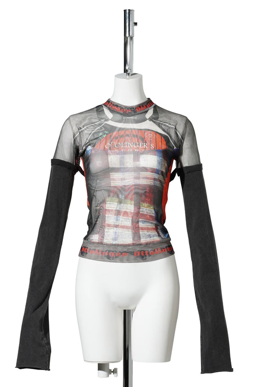 MESH HYBRID LONGSLEEVE / RACING PLAID