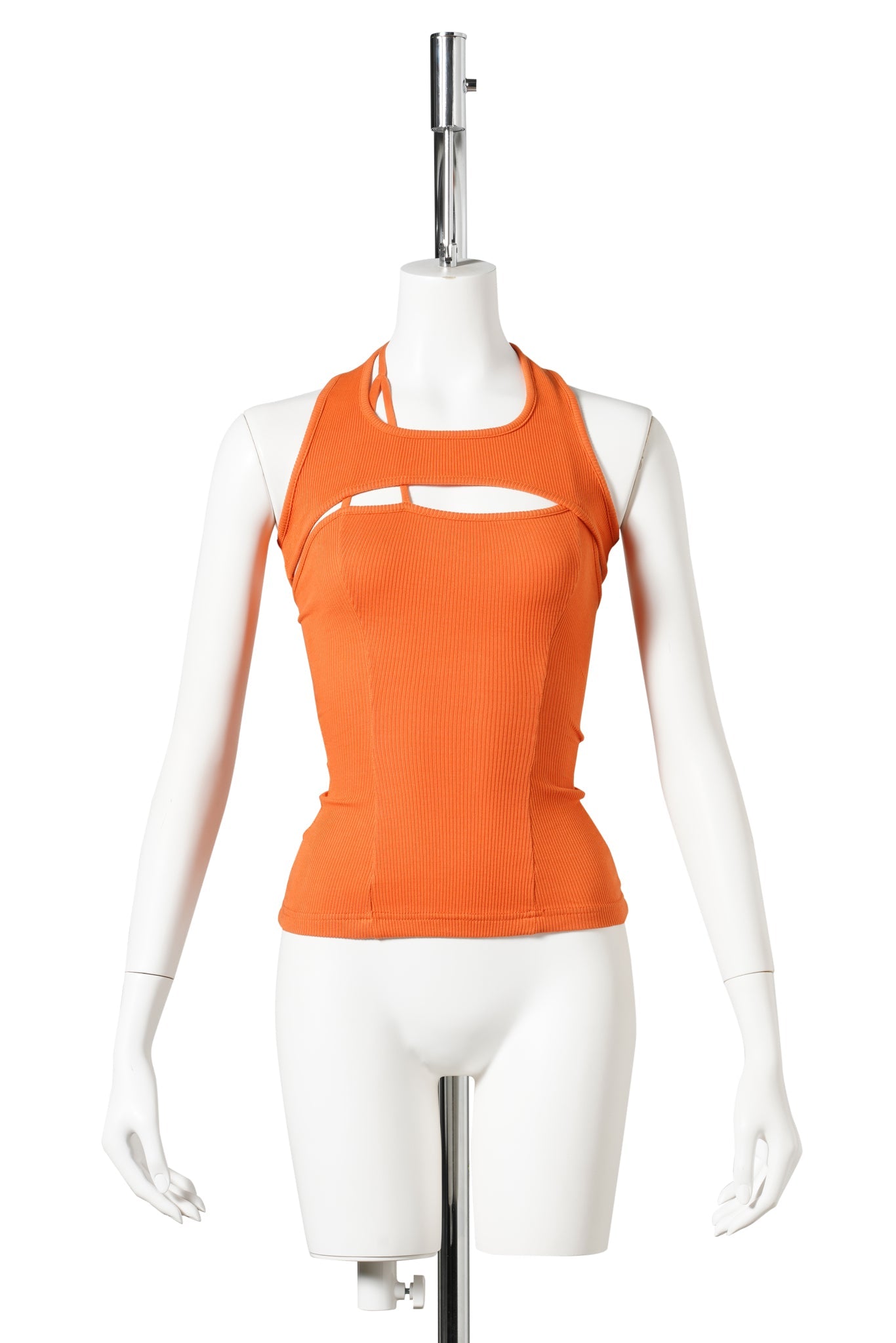 SPLIT RACERBACK RIB TANK / ORANGE